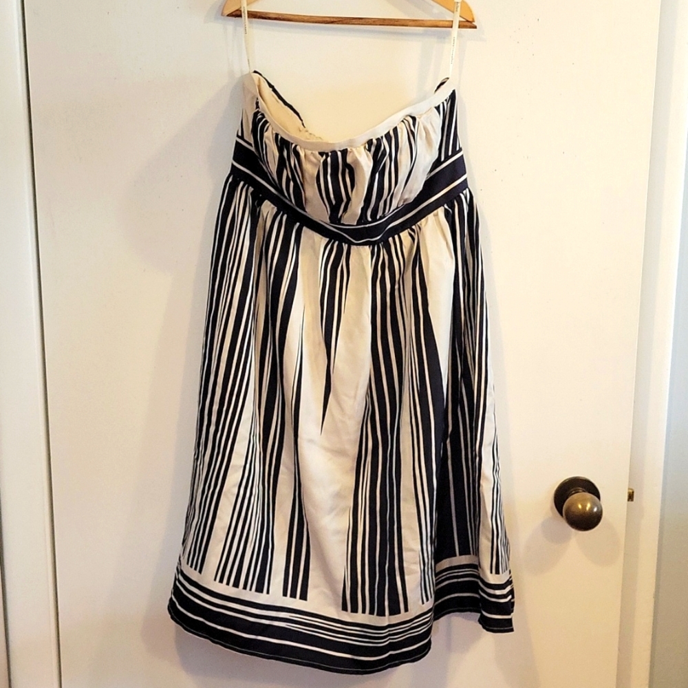 Anthropologie Corey Lynn Calter Black Cream Strapless dress size 10